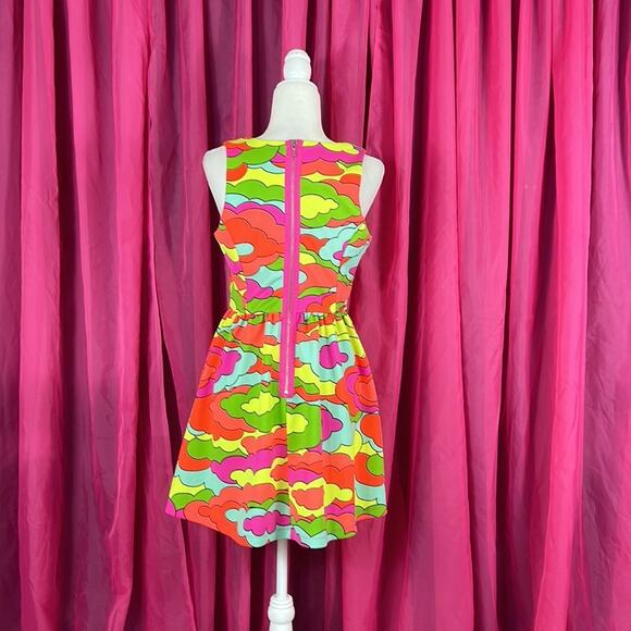 L'amour Nanette Lapore neon clouds fit and flare dress, size small - Picture 2 of 9